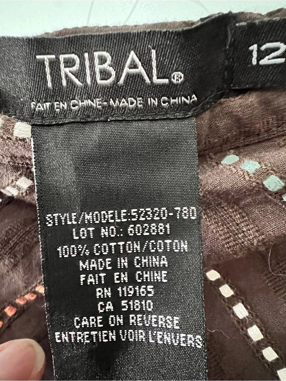 Vintage Tribal sz 12 brown a line chevron lined 💯 cotton skirt.